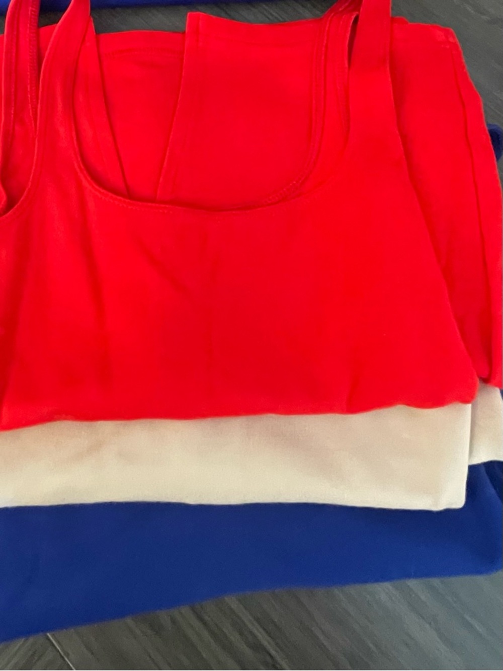American Apparel Dresses set of 3. 
Bodycon size Small. Red, Blue, Tan